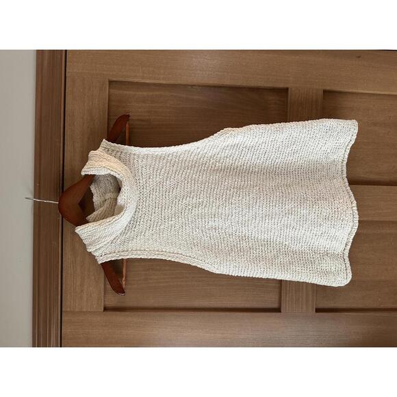 Anthropologie Pilcro Cowl Neck Sleeveless Knit Sweater Ivory Women’s size Medium - Picture 2 of 12